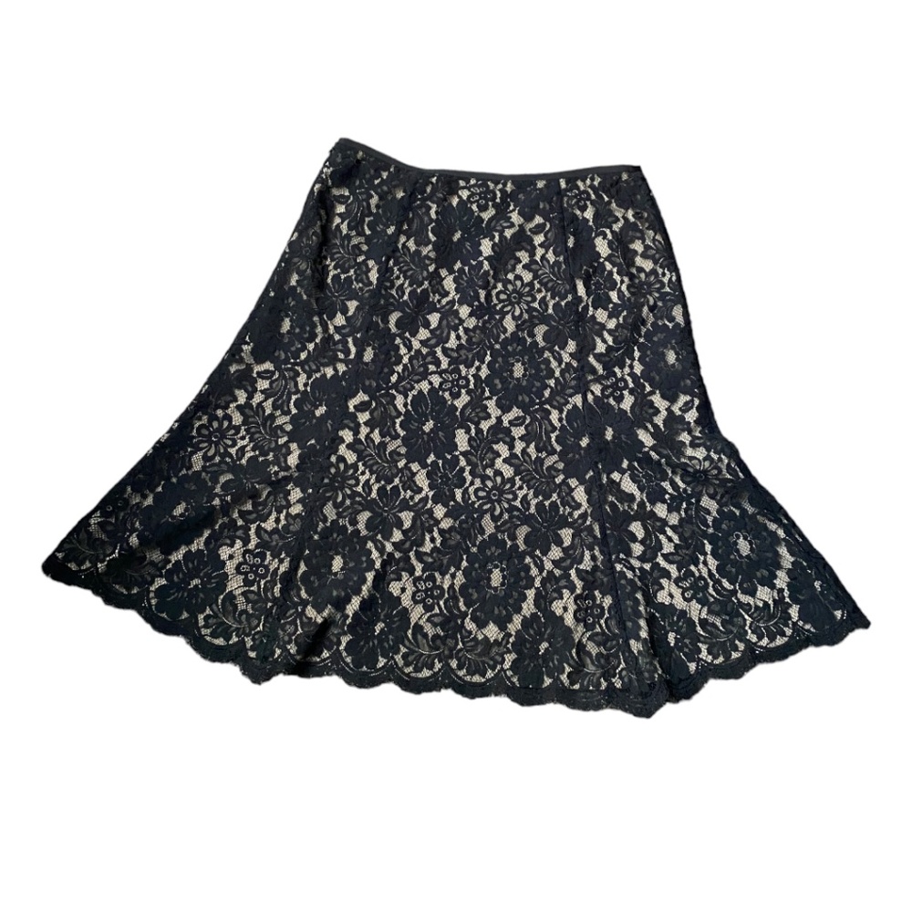 Black Ann Taylor Lace A-Line Skirt, Size 6
